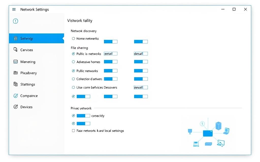 Windows network visibility settings